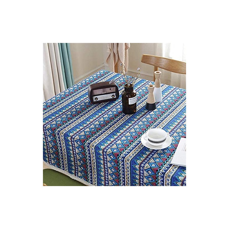 Hemasa Bohemian Style Blue Colour Tablecloth Dinner Picnic Table Cloth(140