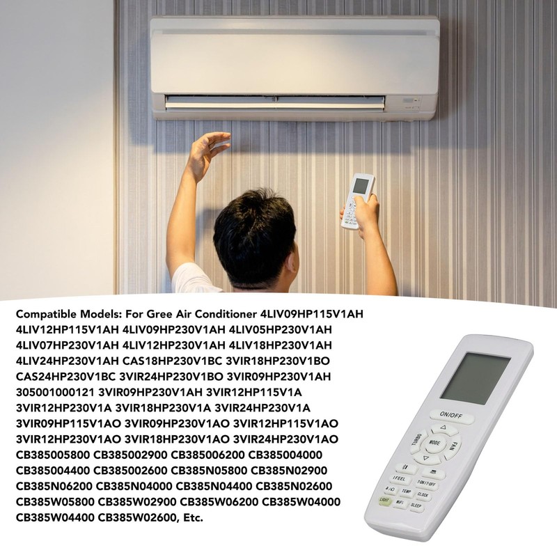 Replacement Remote Control for Gree Air Conditioner 4LIV09HP115V1AH 4LIV12HP115V1AH 3VIR09HP230V1A,