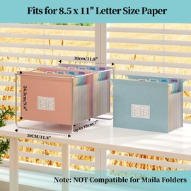 Expanding Hanging File Folders, 7 Accordion Pockets with 1.2'' Expandable File Organizer, Multi-Color Tabs, Letter Size for Filing Cabinet - 3 Packs (Patel Pink)