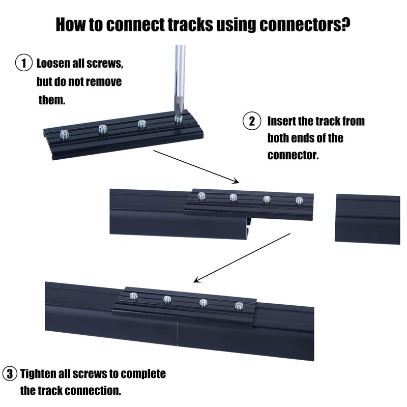 AILEADING Ceiling Curtain Track Wall Mounted Metal Curtain Rod with