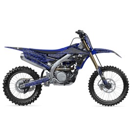 2018-2022 YZ 450 F Flaming Gearhead Blue Senge Graphics Complete Kit Compatible with Yamaha