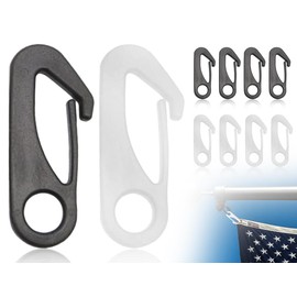 KAPSING Pack of 8 flagpole clips, carabiner hooks, flag pole accessories, nylon waterproof flagpole attachment for attaching the flag to the flagpole