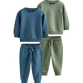 NEXT 2 Pack Sweatshirt & Jogging Bottoms, Blue/green