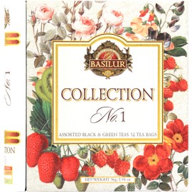 BASILUR Tea Collection No. 1, 4 Types x 8 Bags (32 Bags Total), Strawberry, Mother's Day Gift
