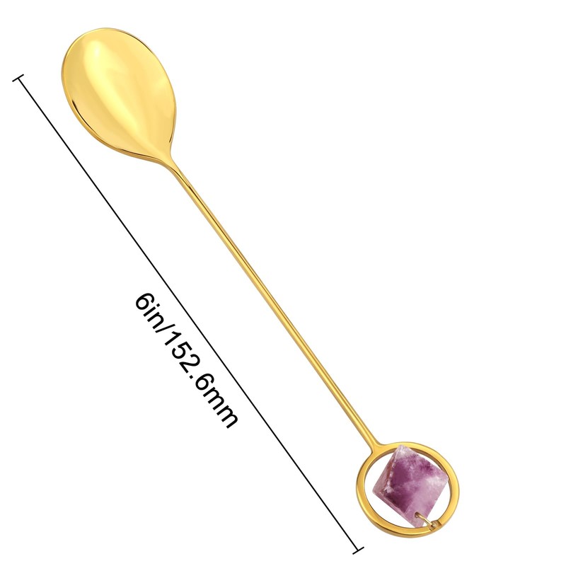 Witchcraft Spoon Retro with Crystal 1 Pcs for Gift (Golden-spoon)