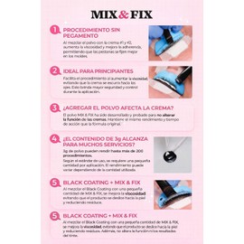 MIX & FIX Polvo para Lifting de Pestañas Coreano, Control de Viscosidad, Lash Lifting,Mejora Aplicación y Retención