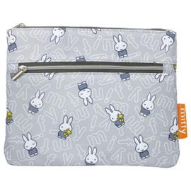 I Planning Miffy 2-Tier Pouch, Gray, W 7.5 x H 5.9 inches (19 x 15 cm), K2076