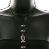 Mi Amore Jesus Fish Adjustable Pendant-Necklace Black & Silver-Tone