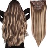 DIYOMO Seamless Hair Extensions Real Human PU Clip in Hair