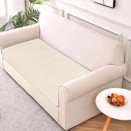 SIELUNO - Fundas de cojín elásticas de terciopelo en forma de L para sofá, funda de cojín separada, protector elástico para muebles, color blanco