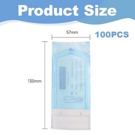 YUZNA 100x Einweg Sterilisationsbeutel mit SK Verschluß, Selbst-Klebend, Steribeutel für Autoklaven (5.7 x 13 cm)