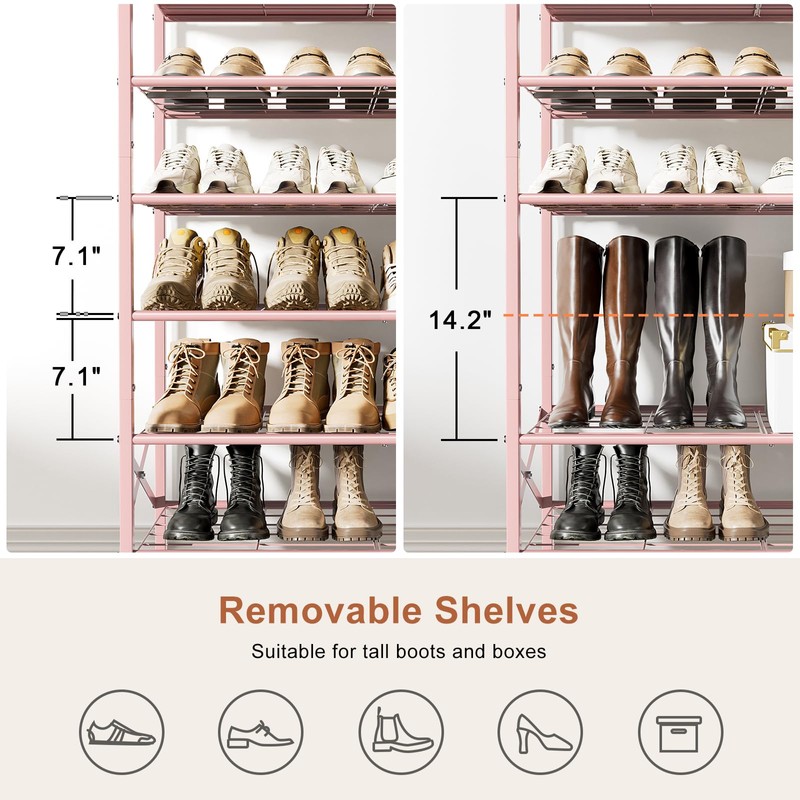 UNITSTAGE 8-Tier Tall Shoe Rack Organizer Shoe Storage for Entryway