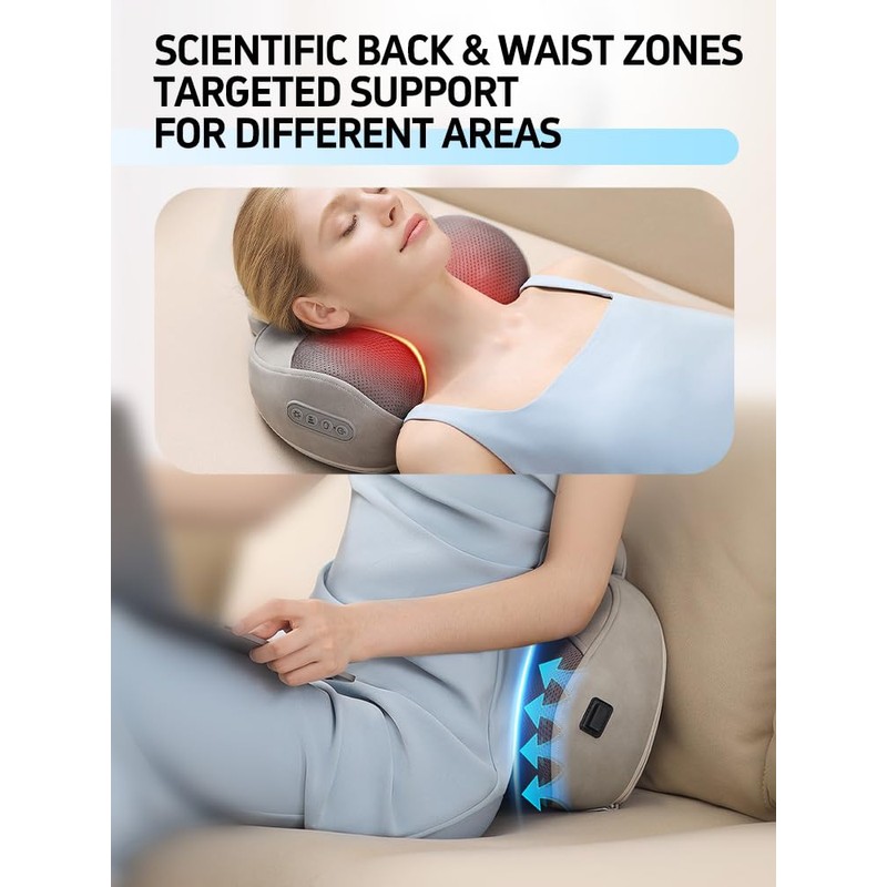 Cordless Neck & Shoulder Massager with Heat, Rechargeable