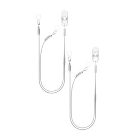 Double love Set of 2 Hearing Aid Clips,Portable Hang Rope Anti Lost Hearing Amplifier Lanyard Clips（Silver ）
