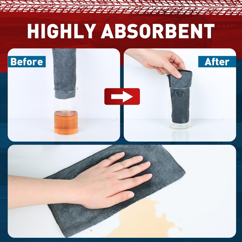 TEAWOO Microfiber Cleaning Cloths Bulk-400 Pack, Gray Microfiber Towels for