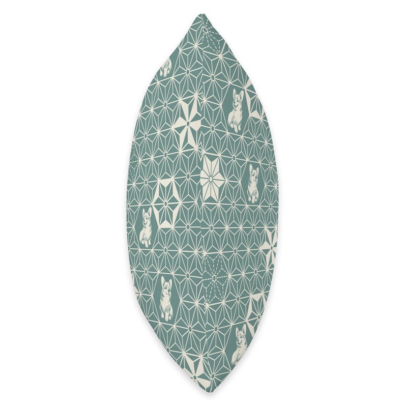 Corgi Cute Traditional Japanese Kimono Pattern Mint Green Throw Pillow