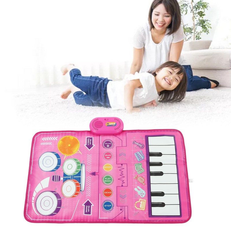 2 in 1 Touch Piano Drum Mat Early Educational Portable