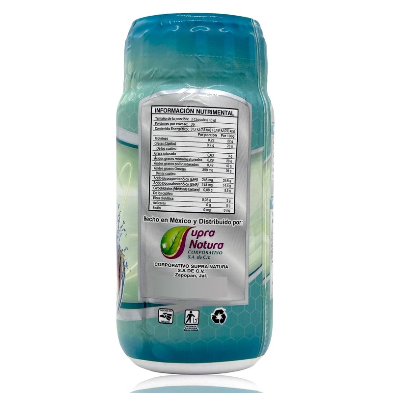 Omega 3 con EPA y DHA 72 cápsulas de 500