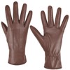 Harssidanzar Womens Leather Gloves Winter Warm Cashmere Lining Touchscreen Texting