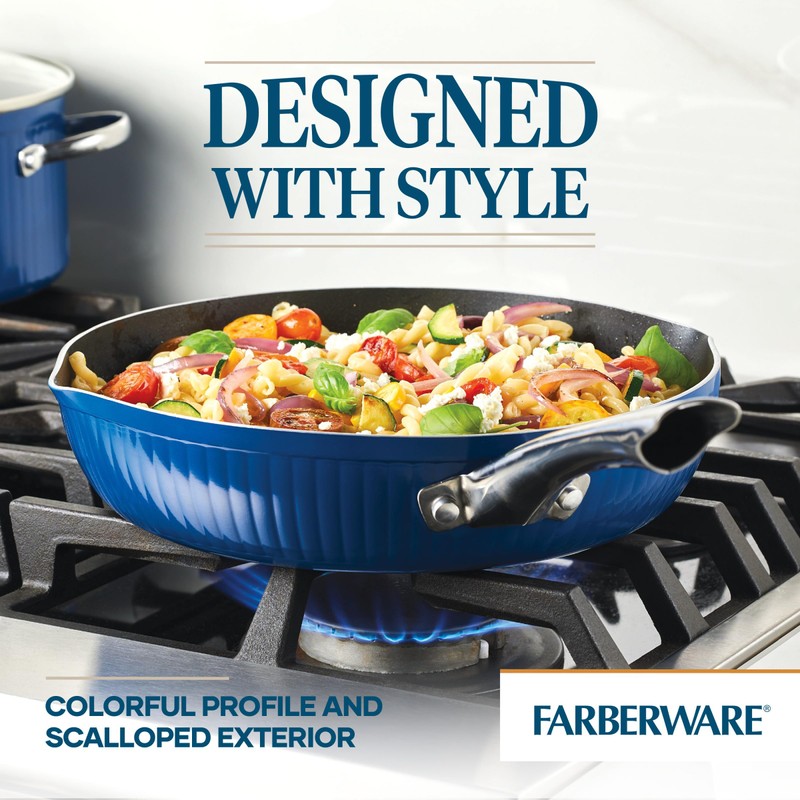 Farberware Style Nonstick Cookware Frying Pan/Skillet with Pour Spouts, Dishwasher