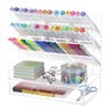 QWORK Acrylic Desk Organizers and Accessories – Multi-Compartment Storage with