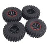 Pack of 4 Durable Tyres, 6-Hole Wheel Tyres, Rubber Tyres