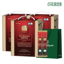 Shinsegae Live Shopping 드림이음 6년근 홍삼정 골드 스틱 데일리타임 10g x 100포 3박스 Dream Connection 6-Year-Old Red Ginseng Extract Gold Stick Daily Time 10g x 100 Packs 3 Boxes