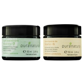 PURANATURA Pack of 2 x 50ml face cream for day and night, nourishing, anti-age, organic cream, moisturizing and moisturizing, vegan, natural organic creams