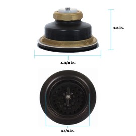 Mr. Scrappy 3.5" Sink Drain Assembly with Twist Lock Basket Strainer, Solid Brass, Oil Rubbed Bronze