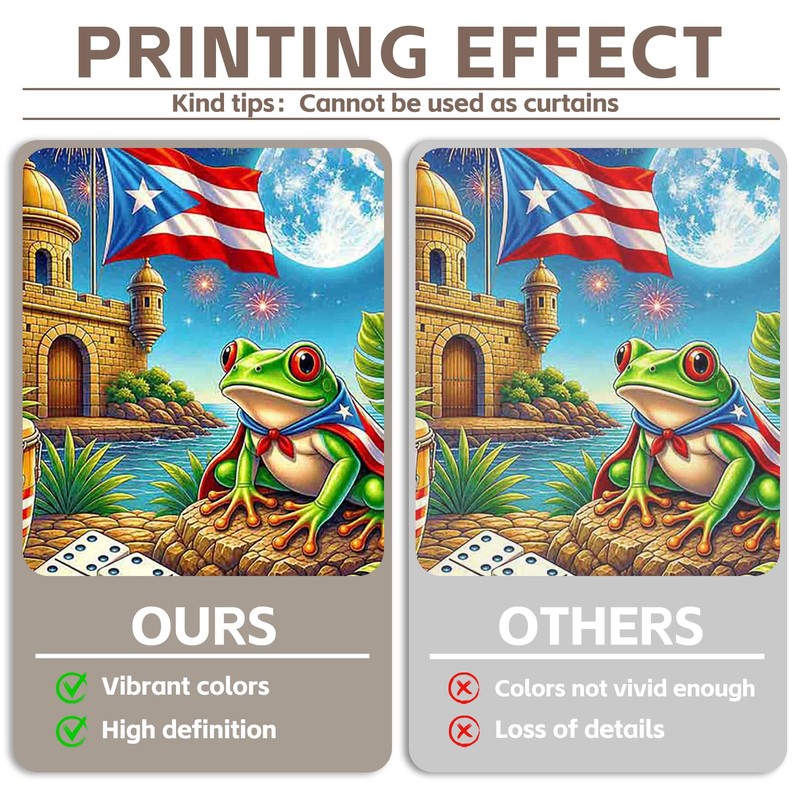 YCUCUEI 7x5ft Fabric Puerto Rico Flag Frog Castle Photography Backdrop