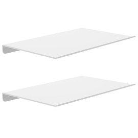 MKO 8" Small Floating Shelves for Wall, Metal Wall Mounted Shelf for Bathroom, Bedroom, Living Room, Kitchen, Little Hanging Shelves for Books/Storage/Room Decor 2 Packs, White