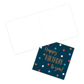 Dotty about Paper Birthday Card for Friend - Navy Spots Premium Greetings Card - Beautifully Designed. Unisex, Neutral, Simple. Envelope Included (3330)