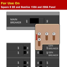 Natupal Generator Interlock Kit Compatible with Square D QO HOM 150 or 200 amp panels. 1 3/8 Inch Spacing between main and branch breaker, update versioner, Professional and Interlock Kit, new version