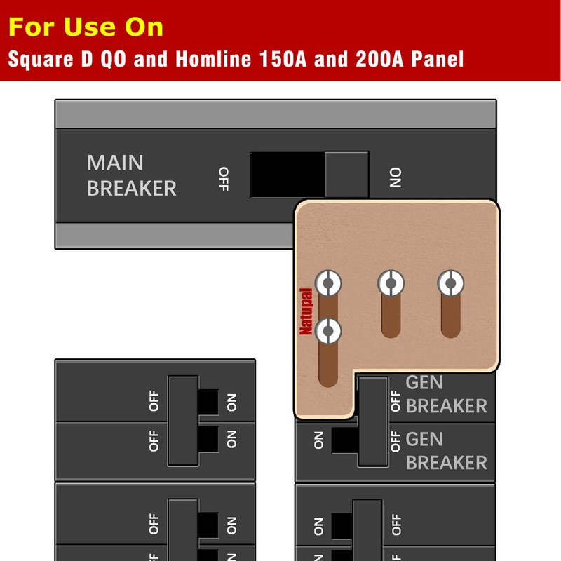 Natupal Generator Interlock Kit Compatible with Square D QO HOM