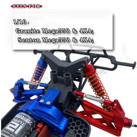 hopsupRC Upgrades Part for 1/10 Senton/Granite MEGA550 4X4,Alloy Suspension A Arms&Front Steering Block Knuckles & C-Hubs Caster Blocks & Rear Hubs&Adjustable Turnbuckles Camber Links,Red