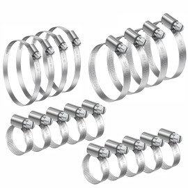 4 Pcs Hose Clamps,Adjustable Worm Drive Hose Clip Pliers,Stainless Steel Worm Drive Hose Clips,Large Clamps Worm for Securing Connections Pool,Washing Machine,Pond and Garden(52-72,12mm)