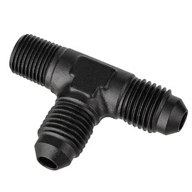 EVIL ENERGY 4AN Tee Male Flare to 1/8 NPT on Run T Fitting Adapter Aluminum Black