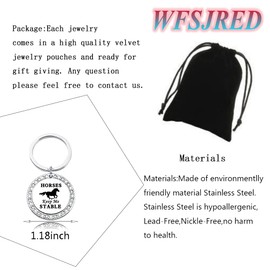 Horses Keep Me Stable Keychain Horse Lovers Gift Riding Jewelry Horse Lover Gift Equestrian Gifts Horse Keychain (Horse KS)