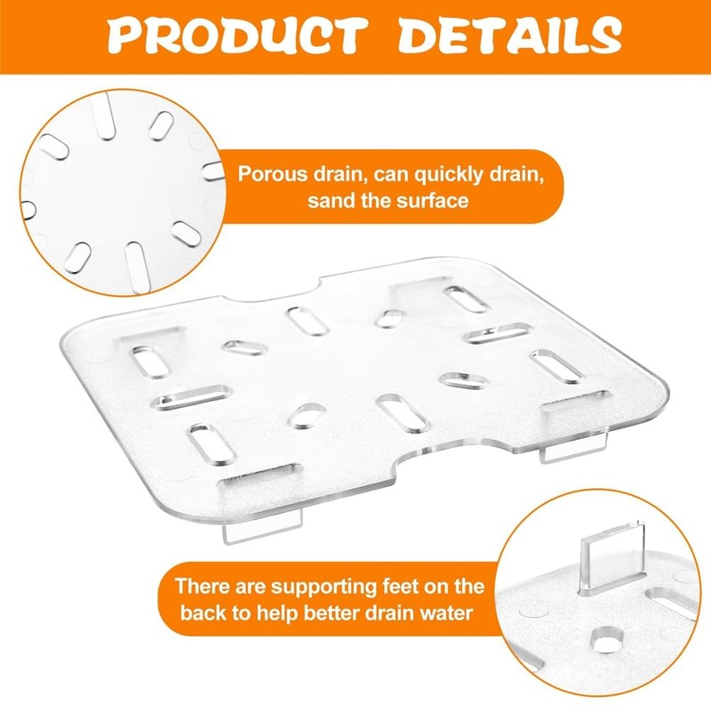 Veumoie 12 PCS Plastic Drain Shelf for 1/6 Size Food