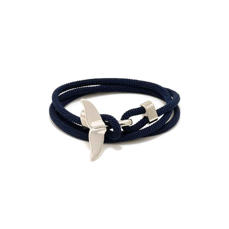 HuiApparel Unique Whale Tail Wrap Bracelet - 20” Adjustable Nylon,