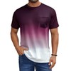 LuxMania Men's Casual Summer Short Sleeve T-Shirts Gradient Ombre Crew