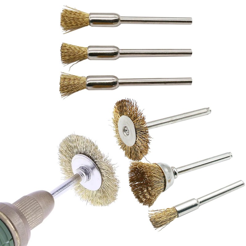 TorSor 12 Pack Wire Brush Set with 1/8'' Mandrel Brass