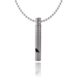 LUMOS Titanium Whistle, Ultra Lightweight 0.1 oz (3 g) For Emergency Disaster Prevention, Emergency Whistle, Emergency Whistle, For Mountain Climbing, Outdoors, Necklace, Key Holder, Silver, Loud