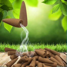 2inch India Big Backflow Incense Cones - Natural-Incense - for Waterfall - (10 Variants,100 Cones) 30 Mins Long Burning time