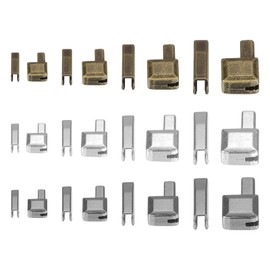 uxcell Zipper Repair Kits, Retainers Box & Insertion Pins, #3#5#8#10 Metal Latch Sliders for Bags Coats Open-end Zippers Replacing (12Set: 4Size 3Color)