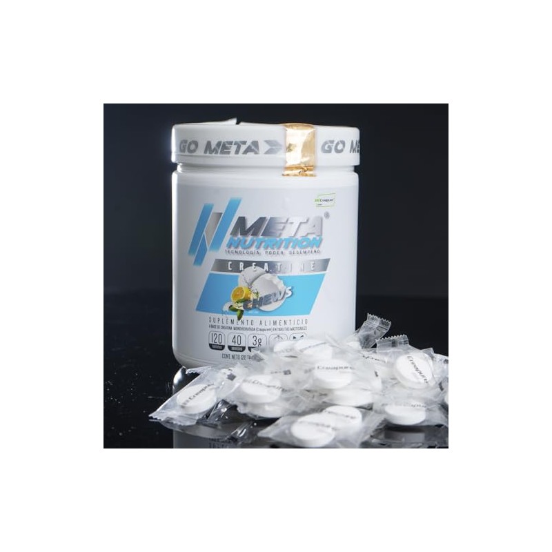 Meta Nutrition Creatine Chews, Creapure, Creatina en Prácticas Tabletas Masticables,