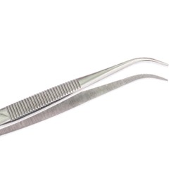 SE Stainless Steel Curved Splinter Tweezers - 517TW-CH