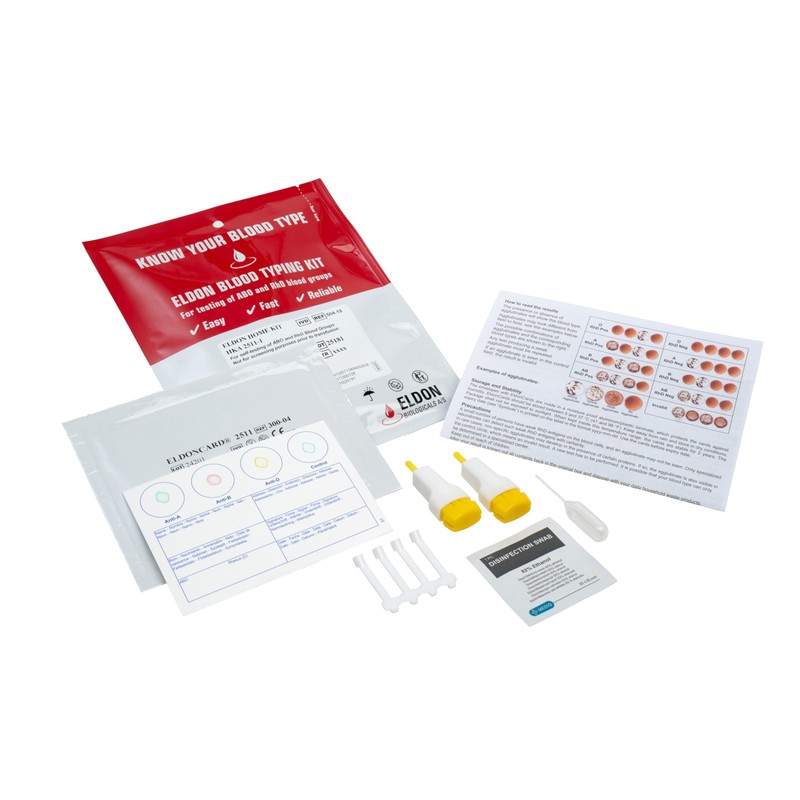 Eldoncard Blood Typing Kit, 5 Test Pack, Know Your Blood