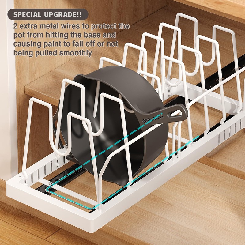 Magheo Pots and Pans Organizer Under Cabinet, 22" Deep Expandable