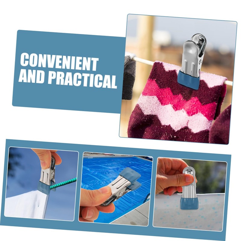IWOWHERO 50pcs Stainless Steel Pool Cover Clamps Non- Clips for